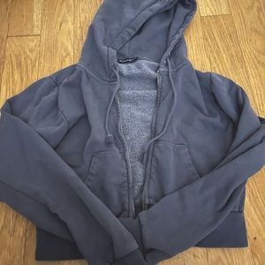 brandy melville navy blue crystal hoodie cropped